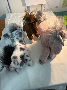 Douglas Cuddle 3 Plush Toy, Horse #3706, Warrior Appaloosa Horse & Unicorn #4213